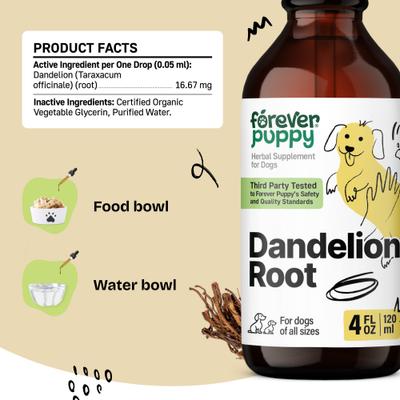 Dandelion Root Drops Liver Supplement for Dogs, 4-fl oz bottle