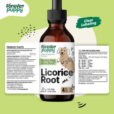 Licorice Root Drops Respiratory Supplement for Dogs, 4-fl oz bottle