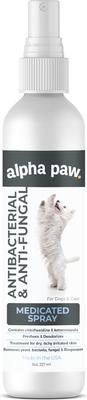 Bundle: Alpha Paw Antibacterial & Antifungal Medicated Spray, 8-oz bottle + Antibacterial & Antifungal Medicated Dog & Cat Shampoo, 16-oz bottle