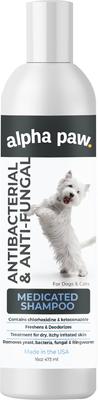 Bundle: Alpha Paw Antibacterial & Antifungal Medicated Shampoo, 16-oz bottle + Antibacterial & Antifungal Medicated Dog & Cat Wipes, 50 count
