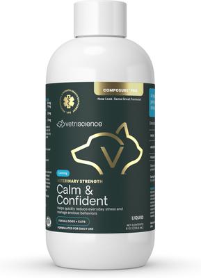 Veterinary Strength Calm & Confident Composure Pro Liquid Calming Supplement for Dogs & Cats, 8-fl oz bottle