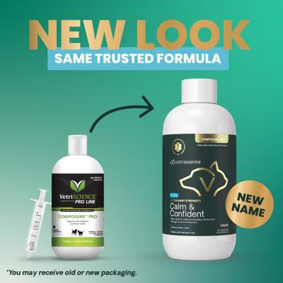 Veterinary Strength Calm & Confident Composure Pro Liquid Calming Supplement for Dogs & Cats, 8-fl oz bottle