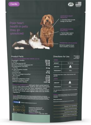 Veterinary Strength Healthy Heart Cardio Pro Chicken Flavored Soft Chew Heart Supplement for Dogs & Cats, 60 count