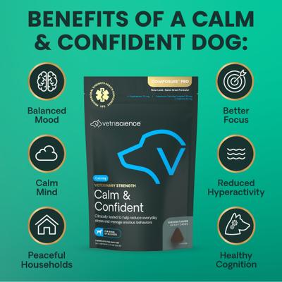 Veterinary Strength Calm & Confident Composure Pro Chicken Flavored Soft Chew Calming Supplement for Dogs, 60 count
