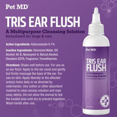 Tris Flush Dog & Cat Ear Cleaner, 12-fl oz bottle