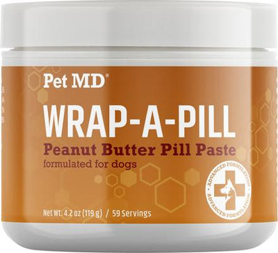 Wrap-A-Pill Peanut Butter Flavored Pill Paste Nutritional Supplement for Dogs & Cats, 4.2-oz tub