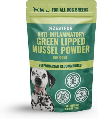 Anti-Inflammatory Green Lipped Mussel Powder Supplement for Dogs, 2.64-oz bag