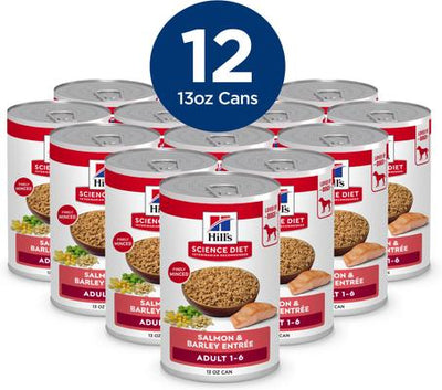 Adult Salmon & Barley Entree Minced Canned Wet Dog Food, 13-oz can, 12 count