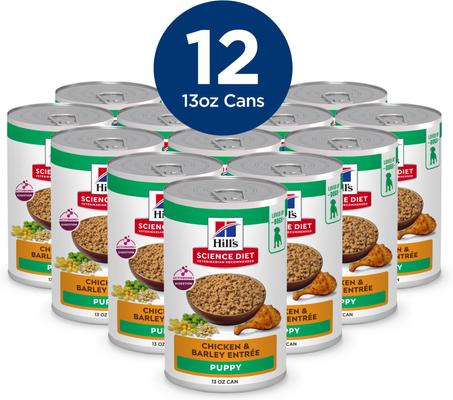 Puppy Chicken & Barley Entree Canned Wet Dog Food, 13-oz can, case of 12