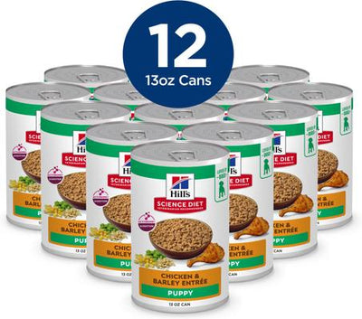 Puppy Chicken & Barley Entree Canned Wet Dog Food, 13-oz can, case of 12