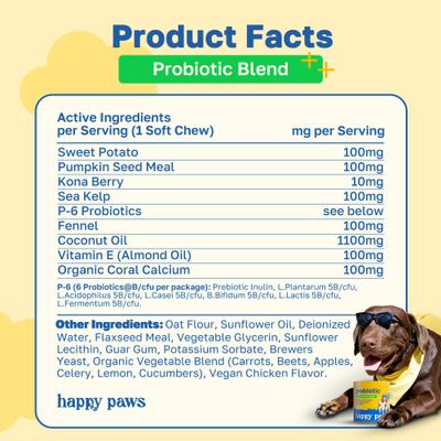 Probiotic Soft Chews Supplement for Dogs, 100 count