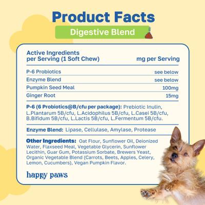 Digestive Health Soft Chews Supplement for Dogs, 100 count
