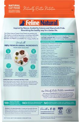 New Zealand Beef & Hoki Feast Grain-Free Freeze-Dried Cat Food, 11-oz bag