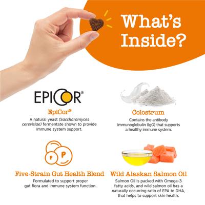 Bundle: Zesty Paws Wild Alaskan Salmon Oil Formula Liquid Skin & Coat Supplement, 32-oz bottle + Allergy Immune Bites Lamb Flavored Soft Chews Immune System & Allergy Supplement for Dogs, 90 count