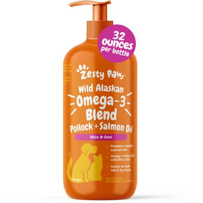 Wild Alaskan Omega 3, suplemento líquido de aceite de Salmón para Perros y Gatos. 3 opc