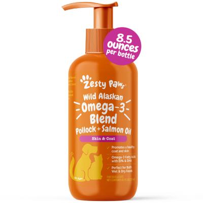 Wild Alaskan Omega-3 Salmon Oil Liquid Skin & Coat Supplement for Dogs & Cats, 16-fl oz bottle, bundle of 3