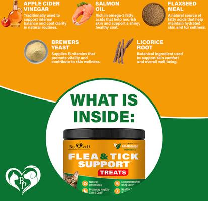 Flea & Tick Support Chewable Treats with Chicken Flavor for Cats, 10-oz pack