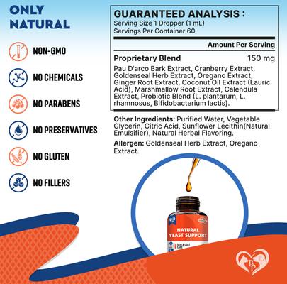 Natural Yeast Support for Skin & Coat, Healthy Inflammatory Balance in Dogs & Cats, 2-fl oz Bottle