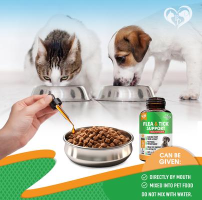 Oral Flea & Tick Support Multivitamin Supplement for Dogs & Cats, 60-ml bottle