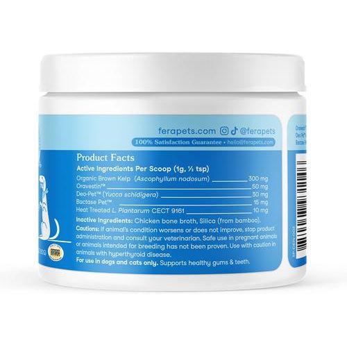 Fera Pets, Fresh Breath Dental Support for Dogs and Cats. 60 scoops