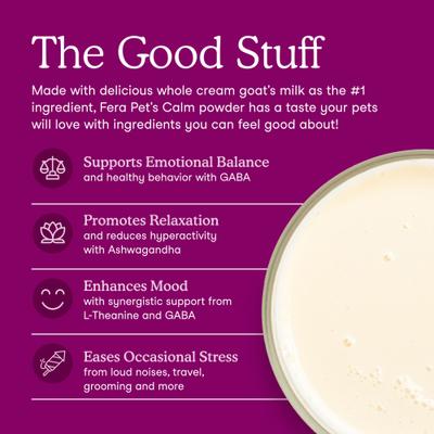 Calm Goat Milk Powder Supplement for Dogs & Cats, 6.34-oz pouch