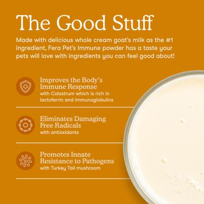 Immune Goat Milk Powder Supplement for Dogs & Cats, 6.34-oz pouch