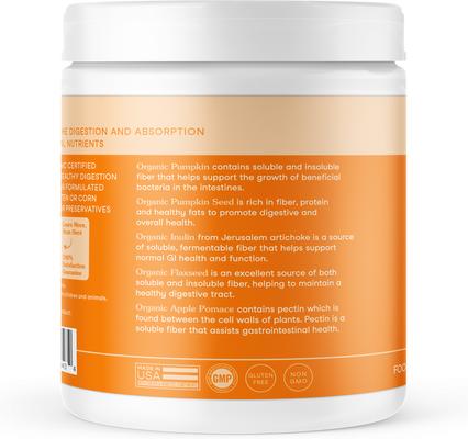 Pumpkin Plus USDA Organic Fiber Support for Dogs & Cats, 8-oz jar