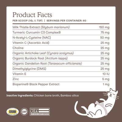 Liver Support with Milk Thistle & Turmeric Powder for Dogs & Cats, 2.5-oz jar