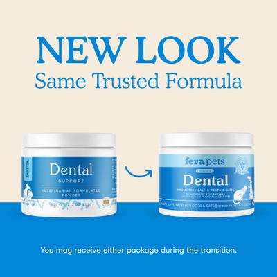 Fera Pets, Fresh Breath Dental Support for Dogs and Cats. 60 scoops