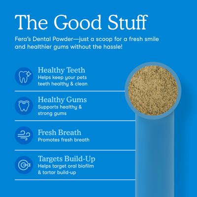 Fera Pets, Fresh Breath Dental Support for Dogs and Cats. 60 scoops