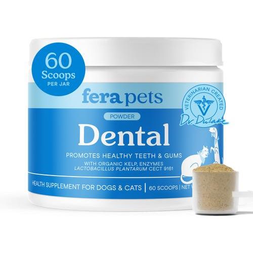 Fera Pets, Fresh Breath Dental Support for Dogs and Cats. 60 scoops