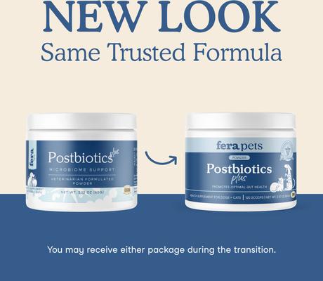 Postbiotics Plus Powder Digestive Aid Supplement for Dogs & Cats, 2.10-oz jar