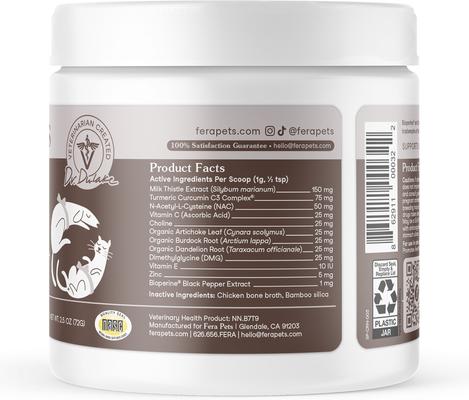 Liver Support with Milk Thistle & Turmeric Powder for Dogs & Cats, 2.5-oz jar