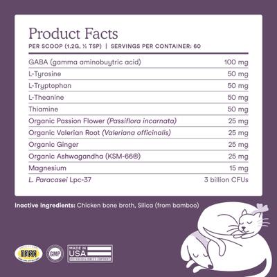 Calming Support Powder Supplement for Dogs & Cats, 2.5-oz jar