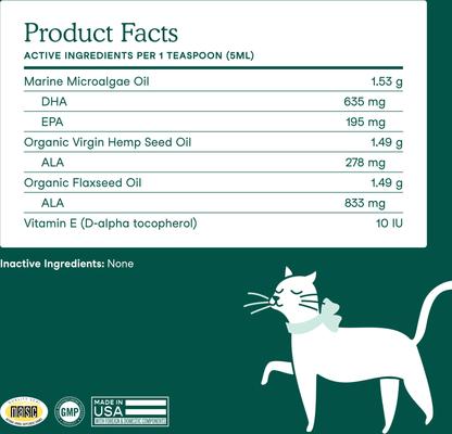 Algae Oil Vegan Omega-3s Supplement for Dogs & Cats, 8-fl oz bottle