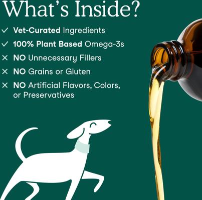 Algae Oil Vegan Omega-3s Supplement for Dogs & Cats, 8-fl oz bottle