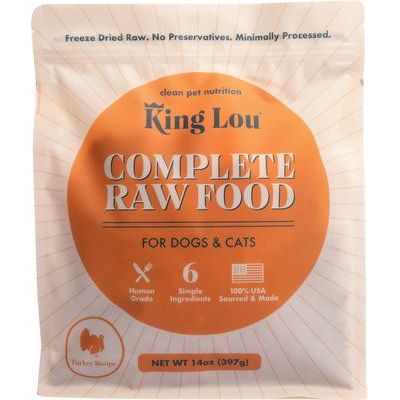 Alimento crudo completo de pavo liofilizado para perros, bolsa de 14 oz