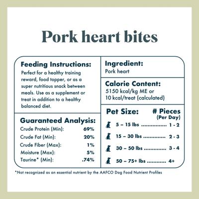 Pork Heart Bites Freeze-Dried Dog Treats, 3.5-oz bag