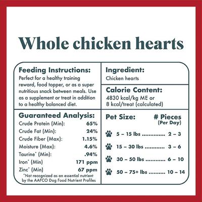 Whole Chicken Hearts Freeze-Dried Dog Treats, 3.5-oz bag