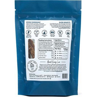 Golosinas de pechuga de pato para perros, bolsa de 4 oz