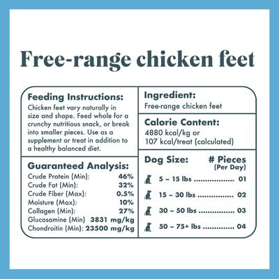 Whole Chicken Feet Dehydrated Dog Treats, 10 count