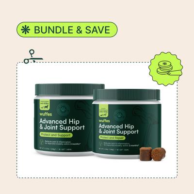 Advanced Hip & Joint Supplement with Glucosamine & Chondroitin Bundle for Small & Medium Breed Dogs, 60 count & Large Breed Dogs, 30 count