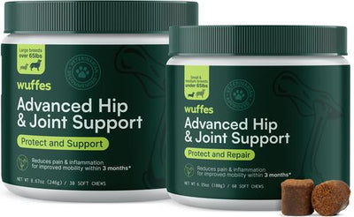 Advanced Hip & Joint Supplement with Glucosamine & Chondroitin Bundle for Small & Medium Breed Dogs, 60 count & Large Breed Dogs, 30 count