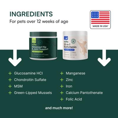 23-in-1 Multivitamin + Hip & Joint Supplement for Small & Medium Breed Dogs, 90 count