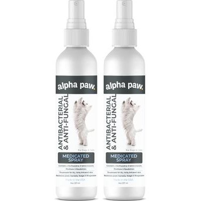 Spray medicado antibacteriano y antimicótico para perros y gatos, botella de 8 onzas líquidas, paquete de 2