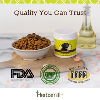 Glimmer Small Chew Skin & Coat Supplement for Dogs, 60 count