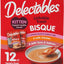 Delectables Lickable Treat Bisque for Kittens, Complete & Balanced Tuna & Chicken Variety Pack Cat Lickable Treat Treats, 1.4-oz, 12 count