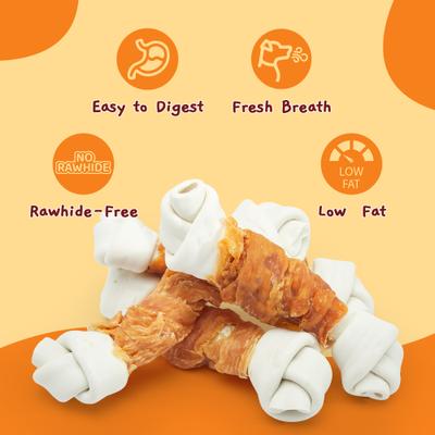 6.5-inch Real Chicken Wrapped Bones Rawhide-Free Dog Chews, 10.6-oz bag