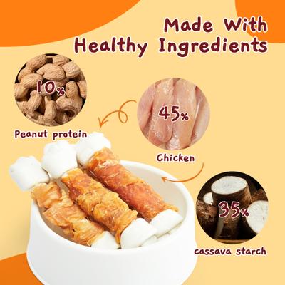 6.5-inch Real Chicken Wrapped Bones Rawhide-Free Dog Chews, 10.6-oz bag