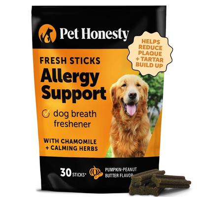 Allergy Support Pumpkin Flavored Dental Sticks for Dogs, 30 count